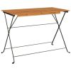 Folding Bistro Table 39.4"x21.3"x28" Solid Wood Acacia and Steel