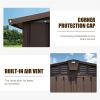 Outdoor Storage Shed 10'x8', Metal Tool Sheds Storage House with Lockable Double Door,Large Bike Shed Waterproof for Garden,Backyard,Lawn(Brown)