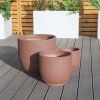 Garden Patio Faux Cement Pattern Planters Set of 3 with Drainage Holes