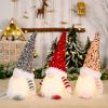 3PS Christmas Gnome Plush Doll Light-Up Tabletop Decor with Sequin Hat