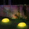 Outdoor Solar Powered Cobblestone Lawn Light Path Light for Garden Yard Terrance Patio