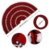 Christmas Decoration White Ball Circle Linen Tree Skirt Red Hair Ball Tree Skirt Tree Bottom Dress Up Apron Atmosphere Arrangement