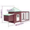 Chicken Coop with Nest Box Mocha 74.8"x28.3"x40.2" Solid Firwood