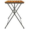 Folding Bistro Table 39.4"x21.3"x28" Solid Wood Acacia and Steel