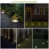 Solar LED Disk Lights IP44 Water-Resistant Light Sensor Lawn Light Auto On/Off Light Built in for Garden Yard Deck Path