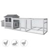 Wooden Chicken Coop Hen House with Doors for Ventilation, Runs and Nesting Box XH