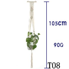 Flower Pot Net Bag Beige Cotton Rope Indoor Plant Hanger Hanging Basket Sling (Option: 35 Style)