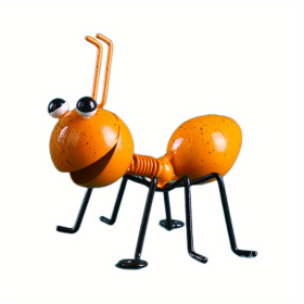 1pc/4pcs, Metal Crafts Creative Ant, Ant Metal Sculpture, Garden Ant Decor, Garden Lawn Decor (Color: Yello)