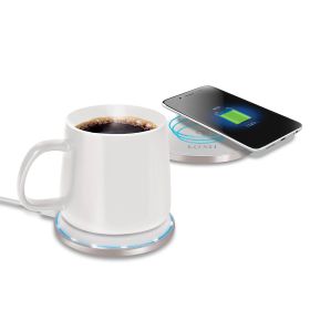 Lomi Heated Mug With Wireless Charger (Color: White)