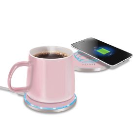 Lomi Heated Mug With Wireless Charger (Color: Pink)