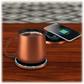 Lomi Heated Mug With Wireless Charger (Color: Copper)