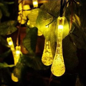 Dew Droplets 20 LED Solar Lights Falling Like Dew (Color: Multi Color)