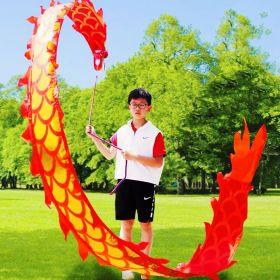 Lightweight Dragon Poi with 3D Dragon Head & Swing Rope Combo for Kids and Beginners (Color: Golden Red, size: 9.8 FT)