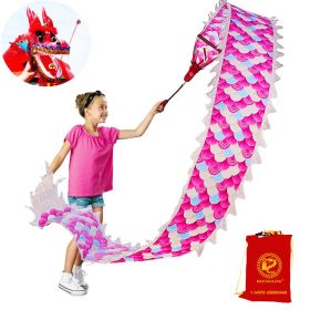 Lightweight Dragon Poi with 3D Dragon Head & Swing Rope Combo for Kids and Beginners (Color: Pink Magic Cloud, size: 16.4 FT)