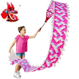 Lightweight Dragon Poi with 3D Dragon Head & Swing Rope Combo for Kids and Beginners (Color: Pink Magic Cloud, size: 9.8 FT)