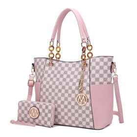 MKF Collection Merlina 2 PCS Women Tote Handbag with Wallet by Mia k (material: Vegan Leather, Color: Pink)