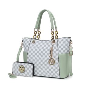 MKF Collection Merlina 2 PCS Women Tote Handbag with Wallet by Mia k (material: Vegan Leather, Color: Mint)