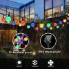 Solar Outdoor String Lights; Crystal Ball String Lights With 4 Colors In 8 Modes; Decorative String Lights For Gardens And Balconies