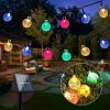 Solar Outdoor String Lights; Crystal Ball String Lights With 4 Colors In 8 Modes; Decorative String Lights For Gardens And Balconies