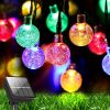 Solar Outdoor String Lights; Crystal Ball String Lights With 4 Colors In 8 Modes; Decorative String Lights For Gardens And Balconies