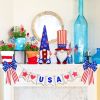 4th of July Patriotic Gnome Decorations;  Mr & Mrs USA Swedish Tomte Gnomes Plush Table Ornaments