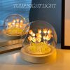 Handmade Tulip Night Light DIY lamp Tulip Flowers Lamp Heat Shrinkable Film Home Room Decor Exquisite Gift For Mother Girlfriend