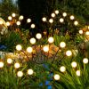 Solar Garden Lights Outdoor Decorations; 4 Pack Upgraded 8 LED Solar Powered Firefly Lights