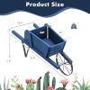 Wooden Wagon Planter with 9 Magnetic Accessories for Garden Yard