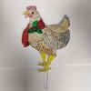 1pc Glowing Chicken Garden And Yard Decoration Card, Scarf Chicken, Christmas And Halloween Day Decoration Lights, Battery Powered (No Plug)