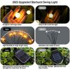 Solar Garden Lights Outdoor Decorations; 4 Pack Upgraded 8 LED Solar Powered Firefly Lights